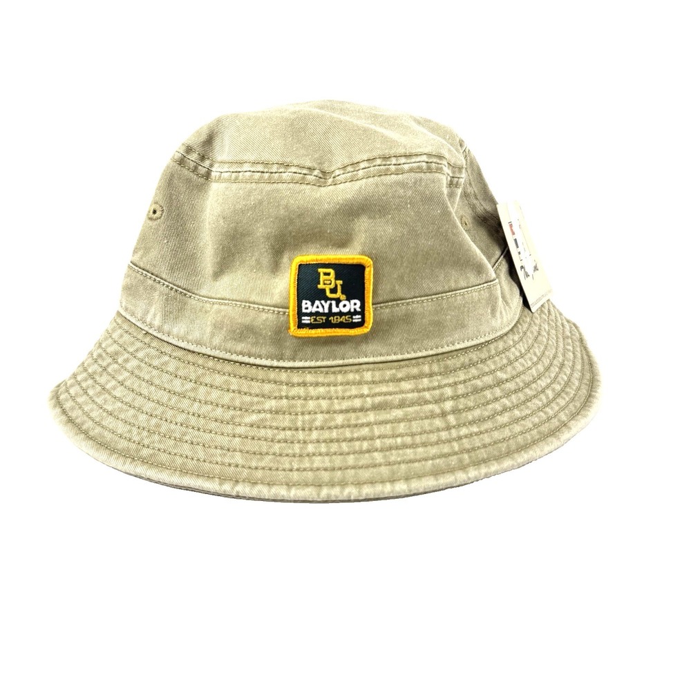 Baylor University Bucket Hat Bears Boonie Cap Beige Football NCAA Sports Beach